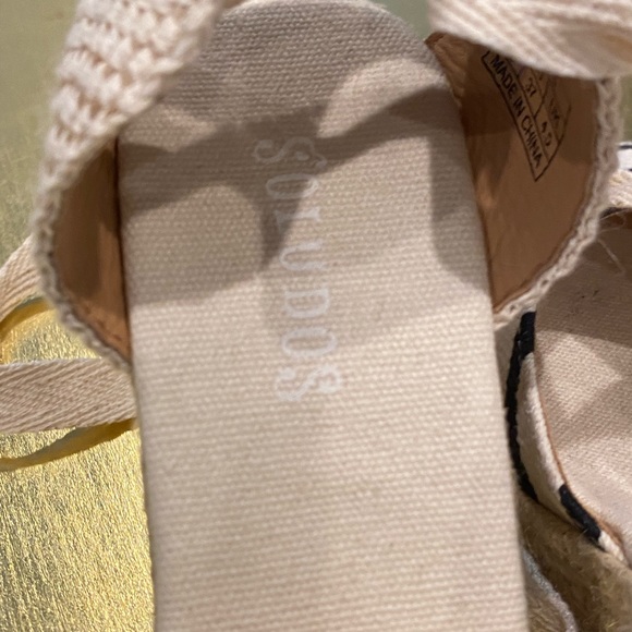 Soludos NWOT Classic Striped Wedge Lace Up Espadrille Size 6.5 - Picture 6 of 10